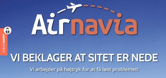 InsideFlyer DK - Airnavia - Hjemmeside nede - 13-11-2015