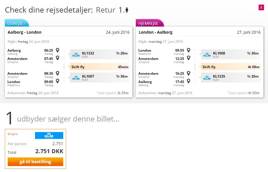 InsideFlyer DK - Airnavia - Prissammenligning - KLM