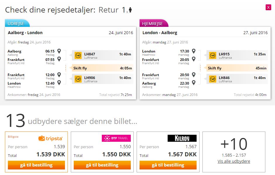 InsideFlyer DK - Airnavia - Prissammenligning - Lufthansa