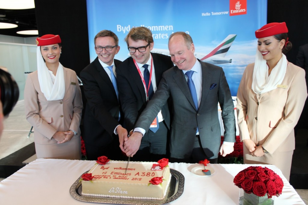 Ankomsten af A380 fejres med kage og champagne