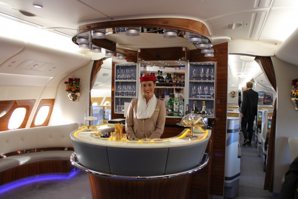 Bar på 1. sal for Business Class passagerer.