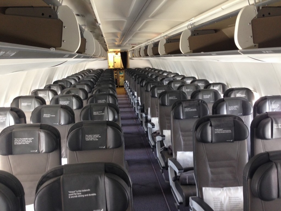 Economy Class kabinen på en 757-200