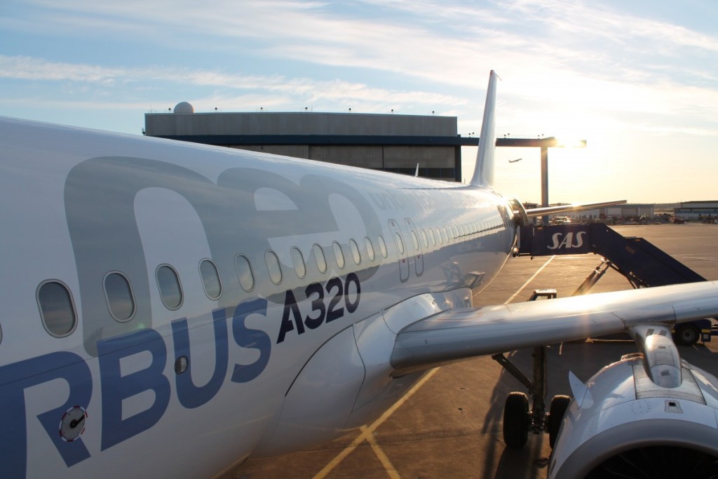 Airbus A320neo testfly på besøg i Stockholm for første gang.