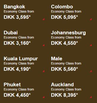 Emirates nyeste "Enjoy a spring getaway" kampagne med især gode priser til Dubai og Bangkok.