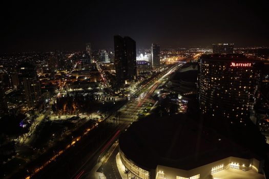 Aften i San Diego. Udsigten er fra Grand Hyatt 33. etage.