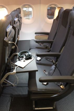 De nye SAS sæder med god plads og USB-stik til alle.