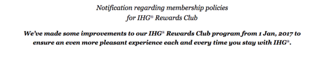 IHG Rewards Club update