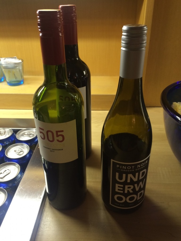 Udvalget af vin i loungen er på niveua med de andre SAS Lounger