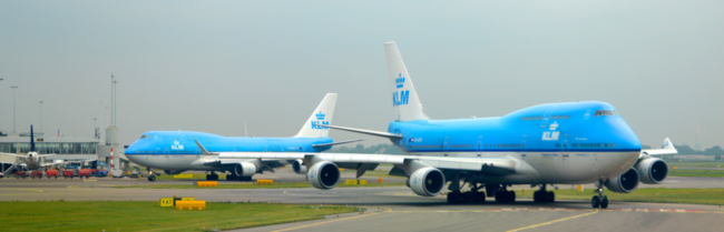 KLM 747 på Schiphol