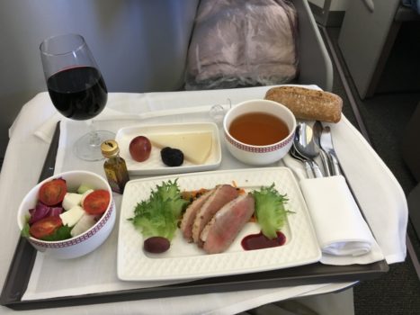 Iberia business class - frokost
