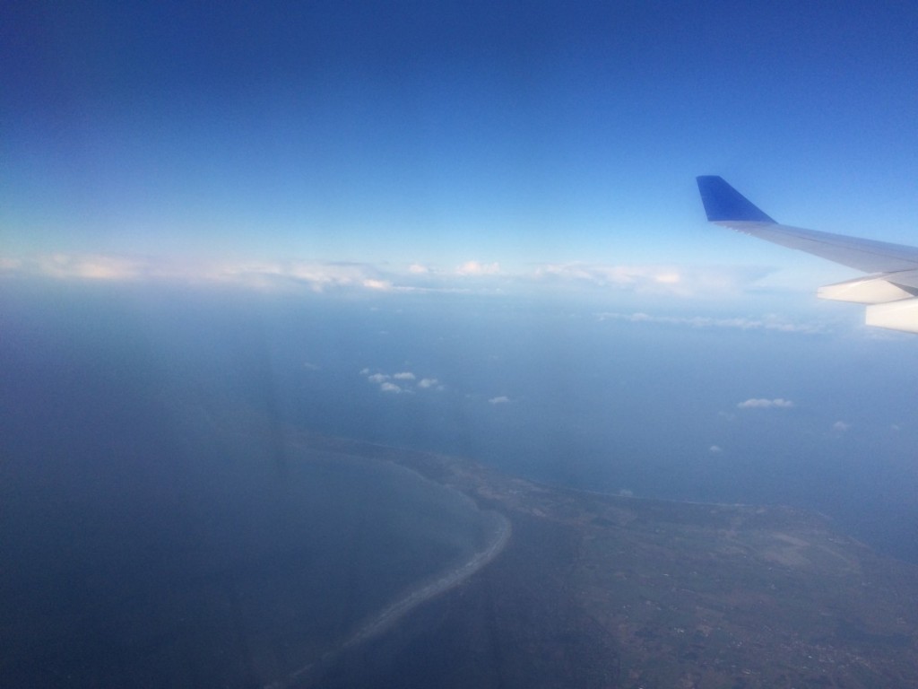 Udsigten over det nordlige Fyn, hvor indflyvningen var startet mod København.