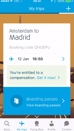 Voucher I KLM app