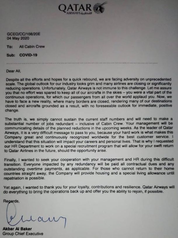 qatar airways address for cover letter