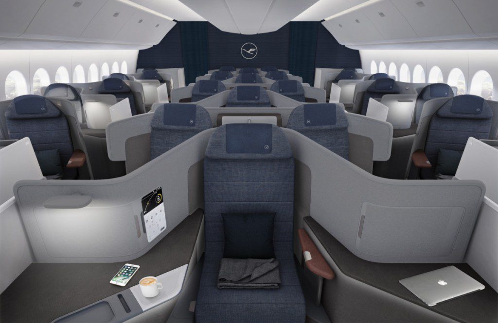 Business Class-kabine i Lufthansa Boeing 777-9 (Kilde: Lufthansa Group)